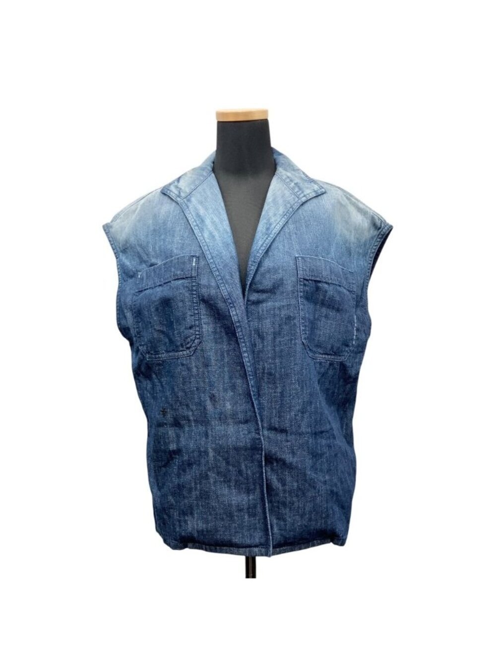Dior Denim Vest Bee Embroidery Sleeveless Shirt Jacket Blue Indigo